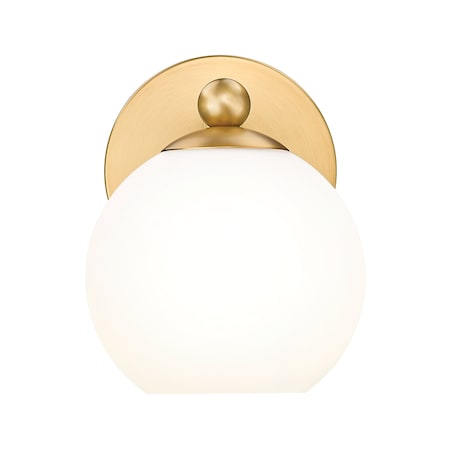 Z-Lite Neoma Wall Sconce, 1-Light, 5.25 In.W x 6.75 In.L x 6.75 In.H, Modern Gold/Opal Etched 1100-1S-MGLD